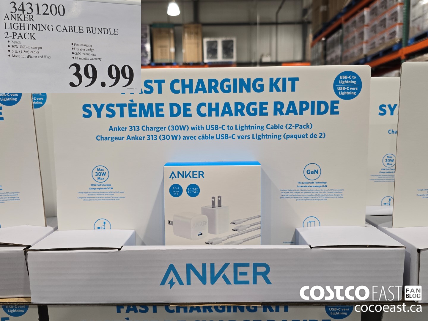 3431200 ANKER LIGHTNING CABLE BUNDLE 2-PACK $39.99