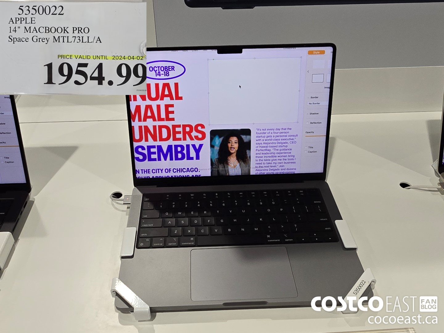 5350022 APPLE 14 MACBOOK PRO SPACE Grey MTL73LL/A $1954.99