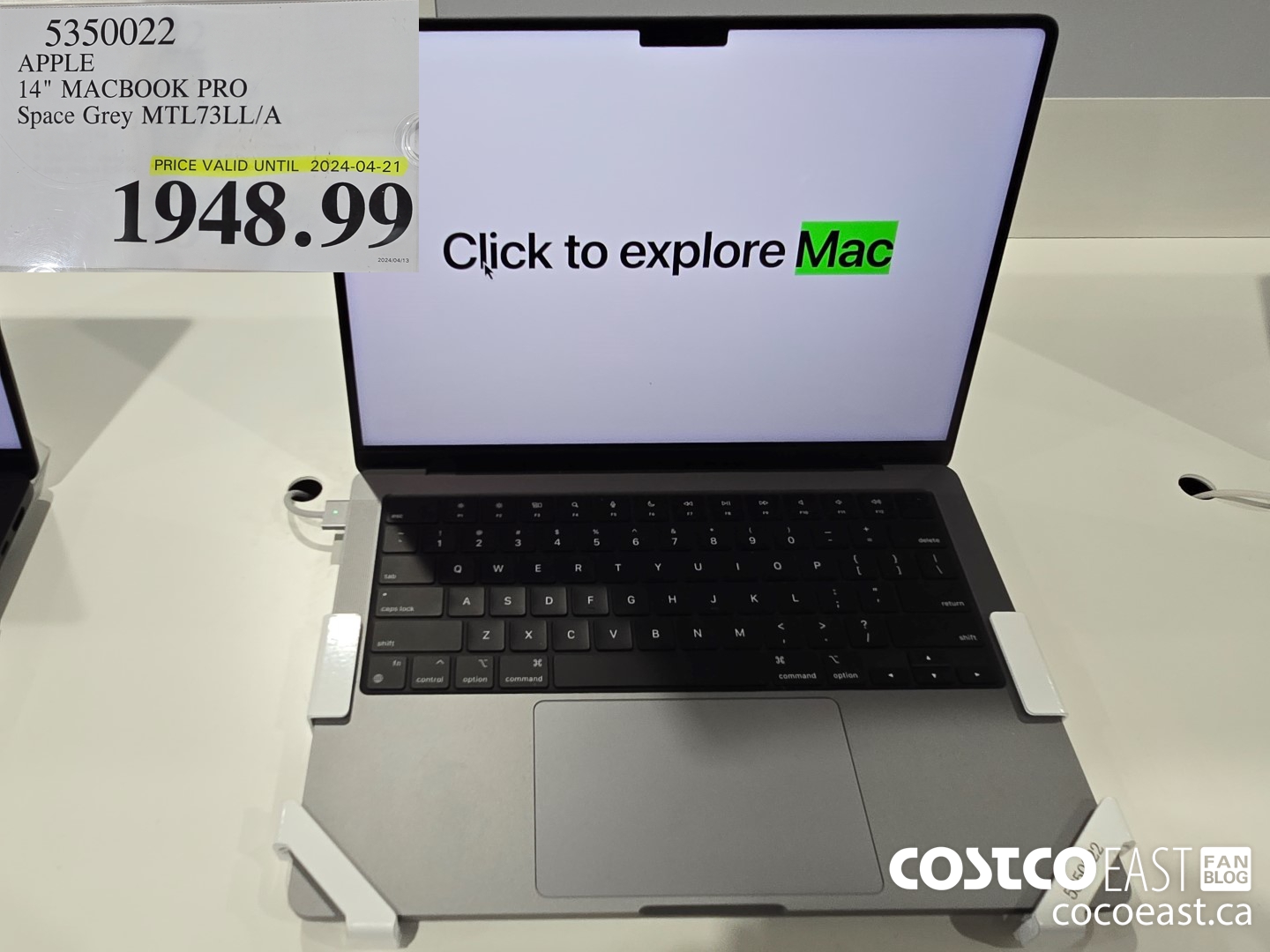 5350022 APPLE 14 MACBOOK PRO SPACE Grey MTL73LL/A $1948.99