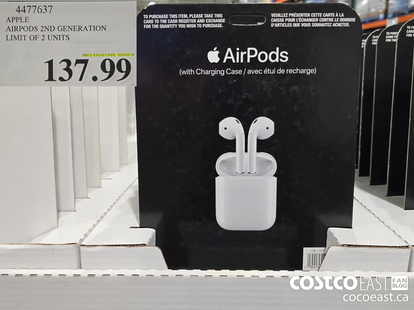 4477637 APPLE AIRPODS 2ND GENERATION LIMIT OF 2 UNITS $137.99