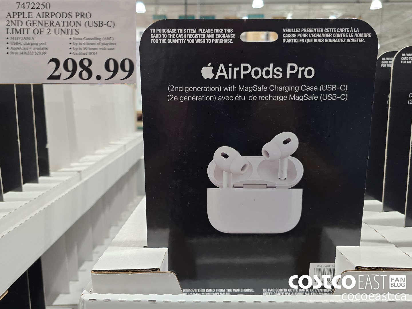 7472250 APPLE AIRPODS PRO 2ND GENERATION (USB-C) LIMIT OF 2 UNITS $298.99