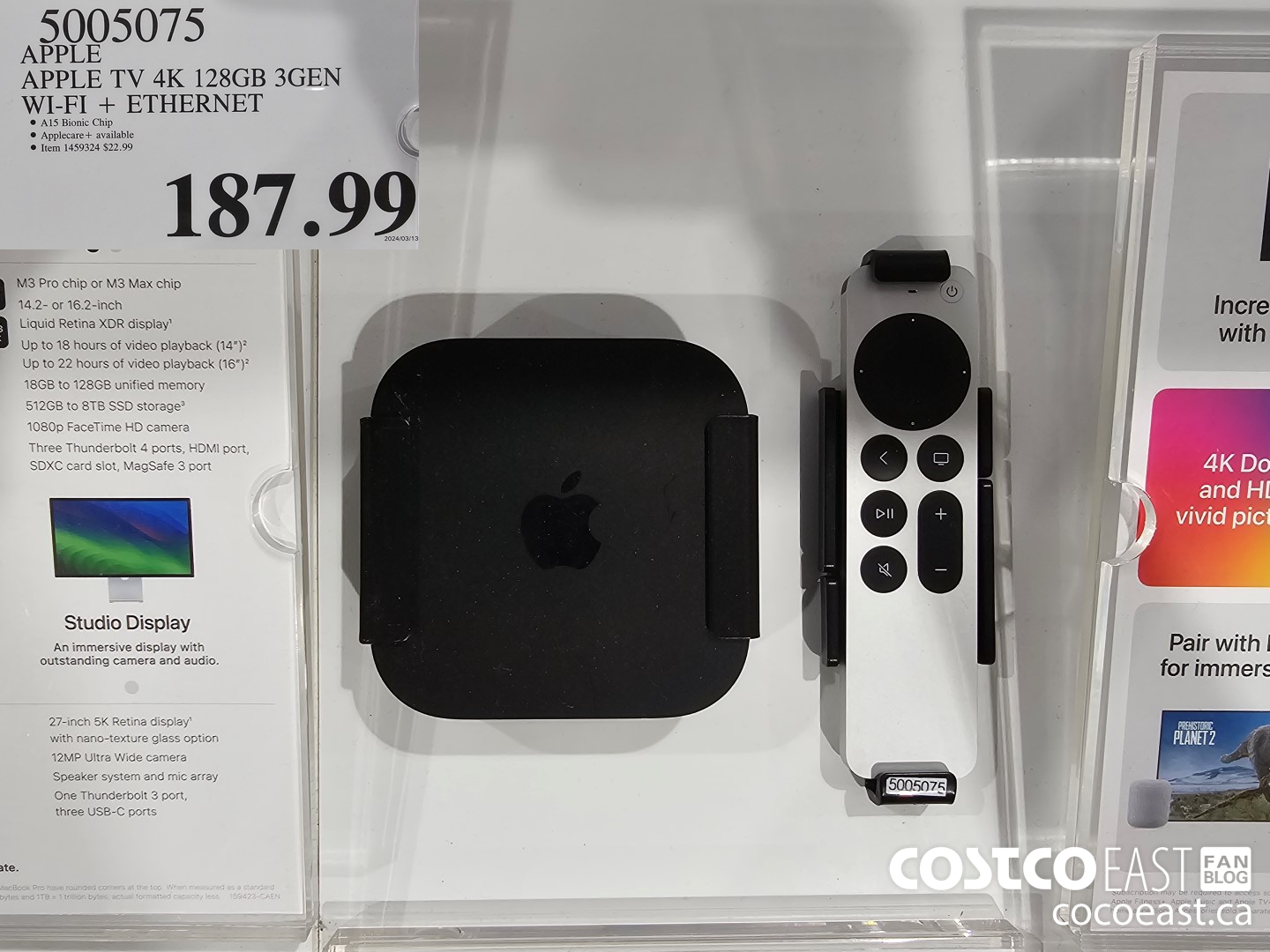 5005075 APPLE APPLE TV 4K 128GB 3GEN WI-FI + ETHERNET $187.99