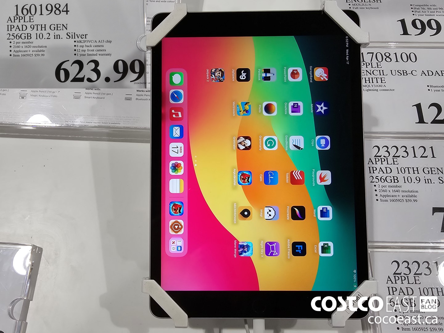 1601984 APPLE IPAD 9TH GEN 256GB 10.2 IN. SILVER $623.99