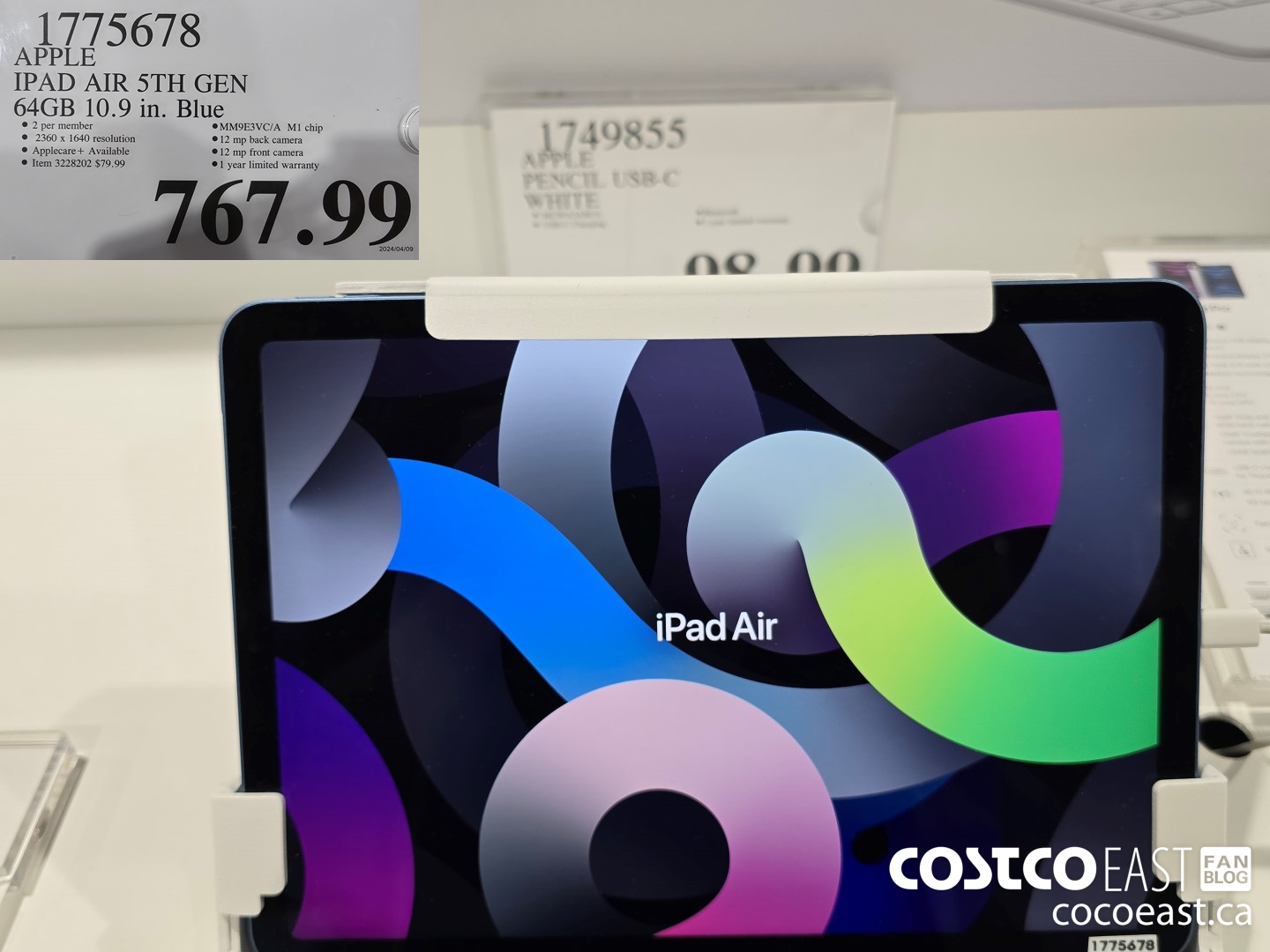 1775678 APPLE IPAD AIR 5TH GEN 64GB 10.9 in. Blue $767.99