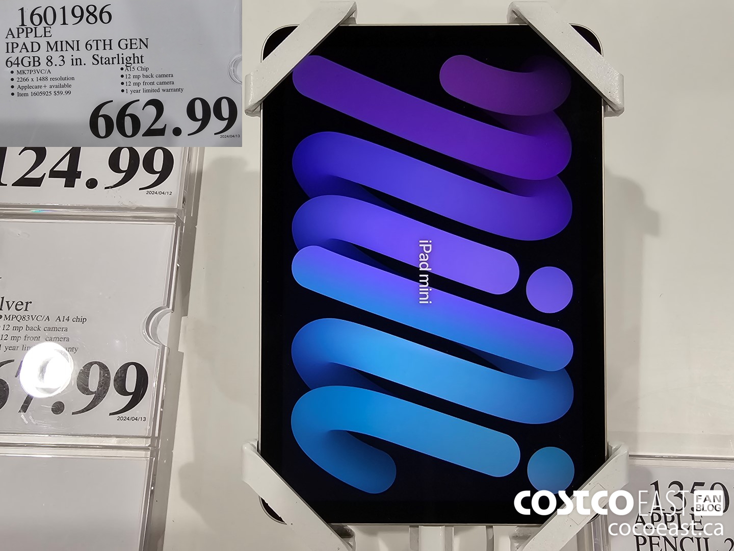 1601986 APPLE IPAD MINI 6TH GEN 64GB 8.3 IN STARLIGHT $662.99