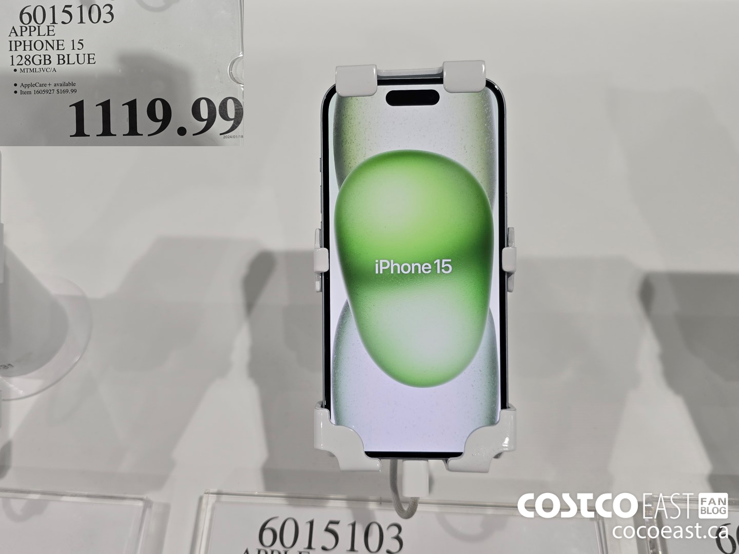 6015103 APPLE IPHONE 15 128GB BLUE $1119.99