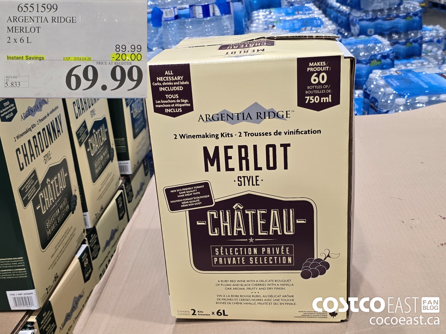 6551599 ARGENTIA RIDGE MERLOT 2 X 6L ($20.00 INSTANT SAVINGS EXPIRES ON 2024-04-28) $69.99