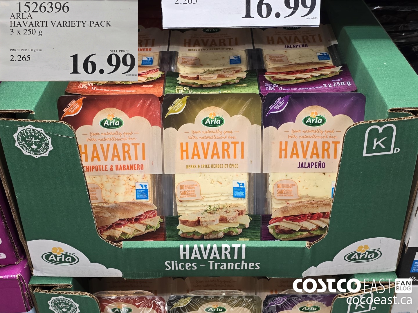 1526396 ARLA HAVARTI VARIETY PACK 3 x 250 g $16.99