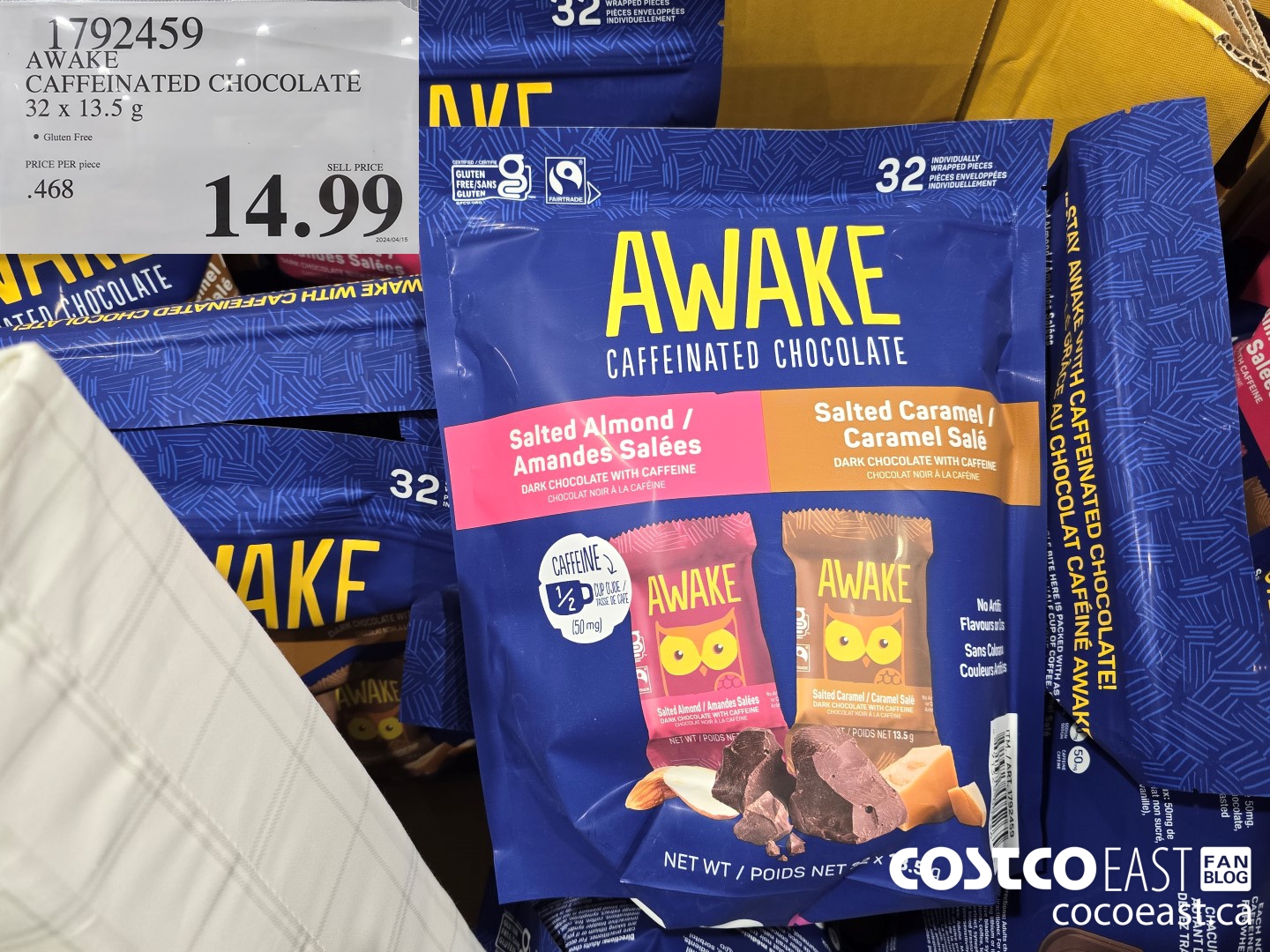 1792459 AWAKE CAFFEINATED CHOCOLATE 32 X 13.5 G $14.99