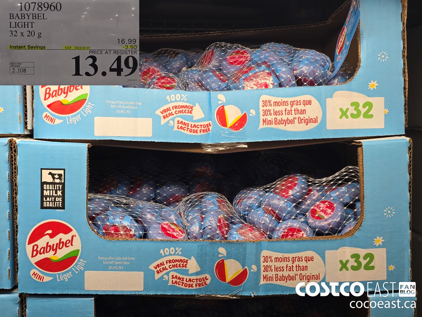 1078960 BABYBEL LIGHT 32 x 20 g ($3.50 INSTANT SAVINGS EXPIRES ON 2024-04-07) $13.49