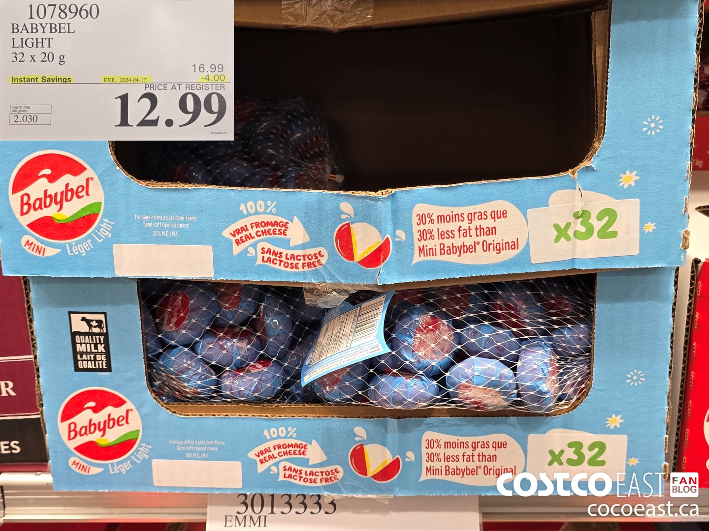 1078960 BABYBEL LIGHT 32 x 20 g ($4.00 INSTANT SAVINGS EXPIRES ON 2024-04-17) $12.99