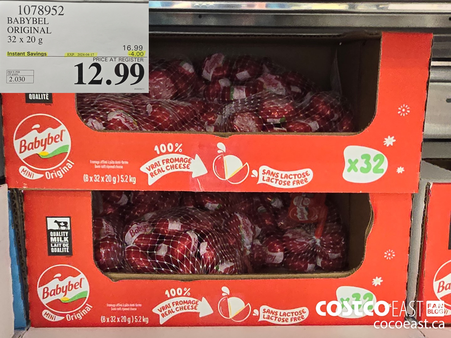 1078952 BABYBEL ORIGINAL 32 x 20 G ($4.00 INSTANT SAVINGS EXPIRES ON 2024-04-17) $12.99