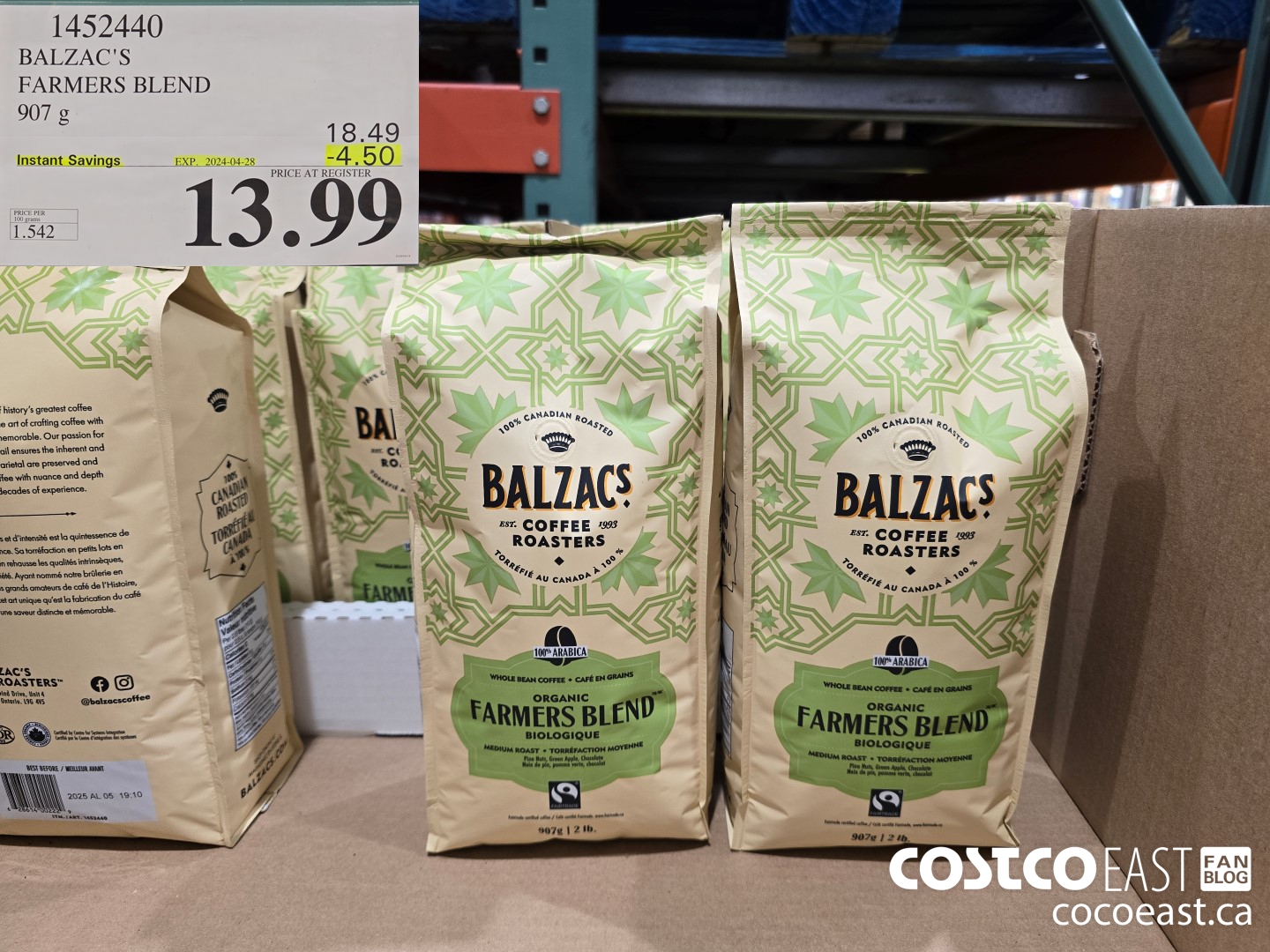 1452440 BALZAC'S FARMERS BLEND 907g ($4.50 INSTANT SAVINGS EXPIRES ON 2024-04-28) $13.99