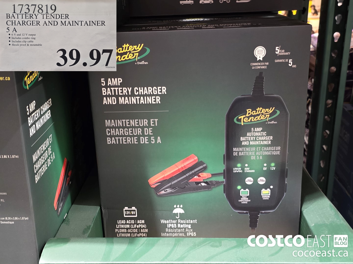 1737819 BATTERY TENDER CHARGER AND MAINTAINER 5 A $39.97