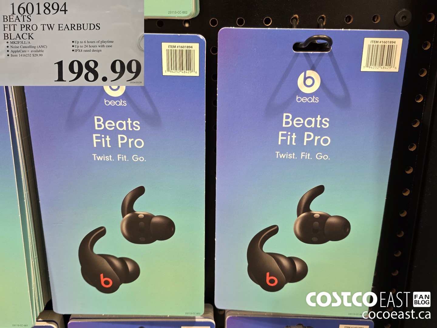 1601894 BEATS FIT PRO TW EARBUDS BLACK $198.99
