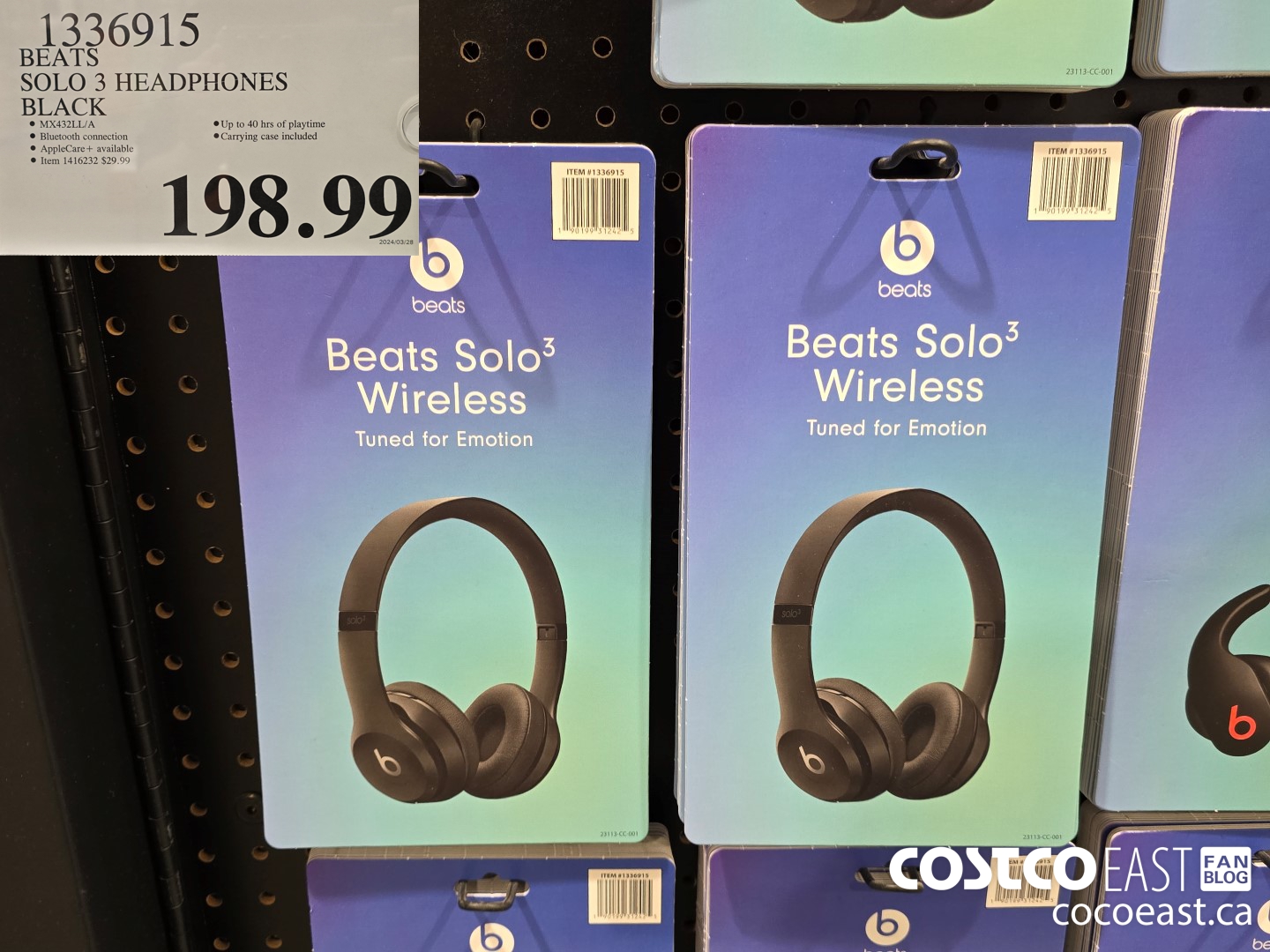 1336915 BEATS SOLO 3 HEADPHONES BLACK $198.99