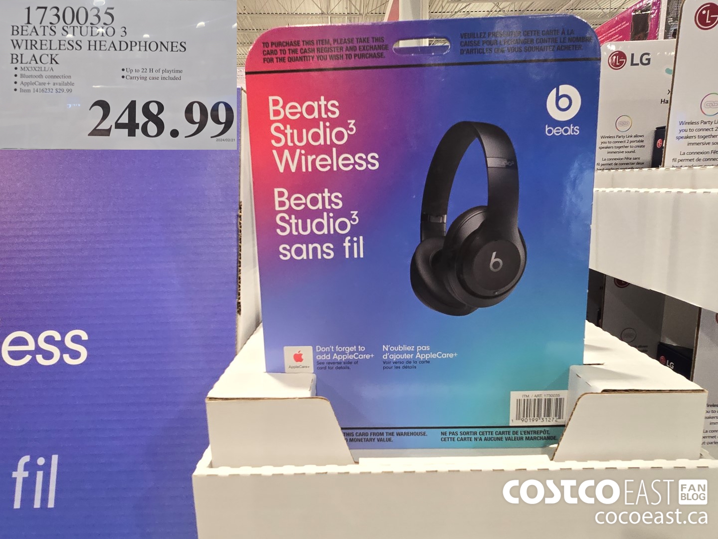 1730035 BEATS STUDIO 3 WIRELESS HEADPHONES BLACK $248.99