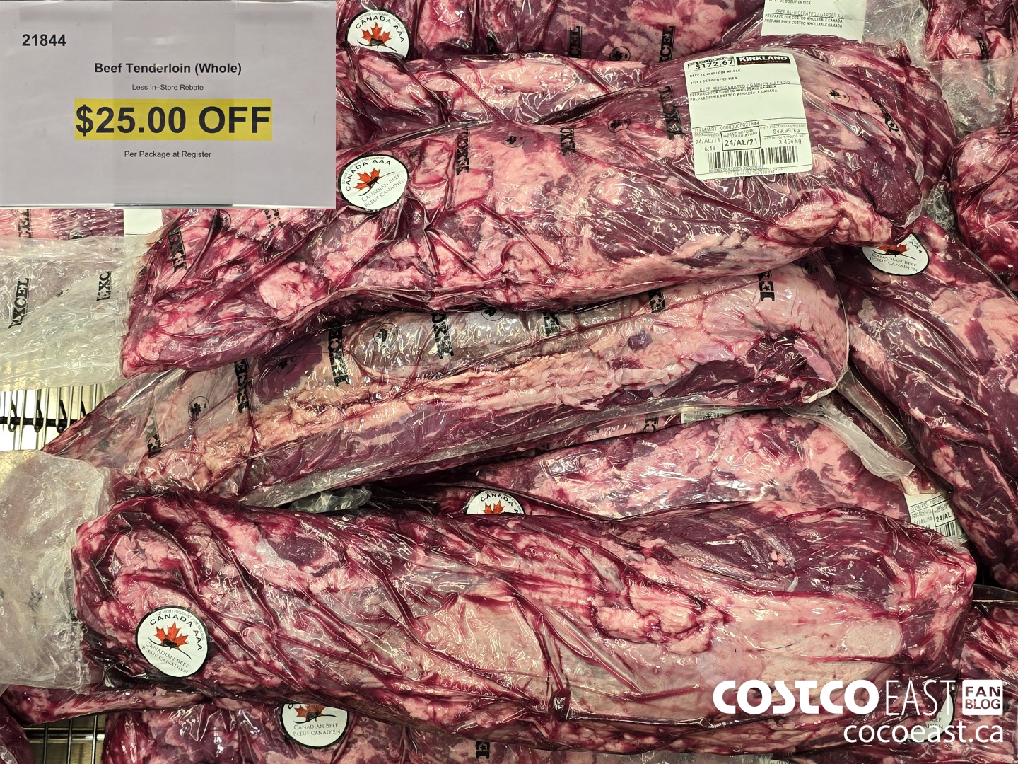 21844 BEEF TENDERLOIN (WHOLE) ($25.00 INSTANT SAVINGS)