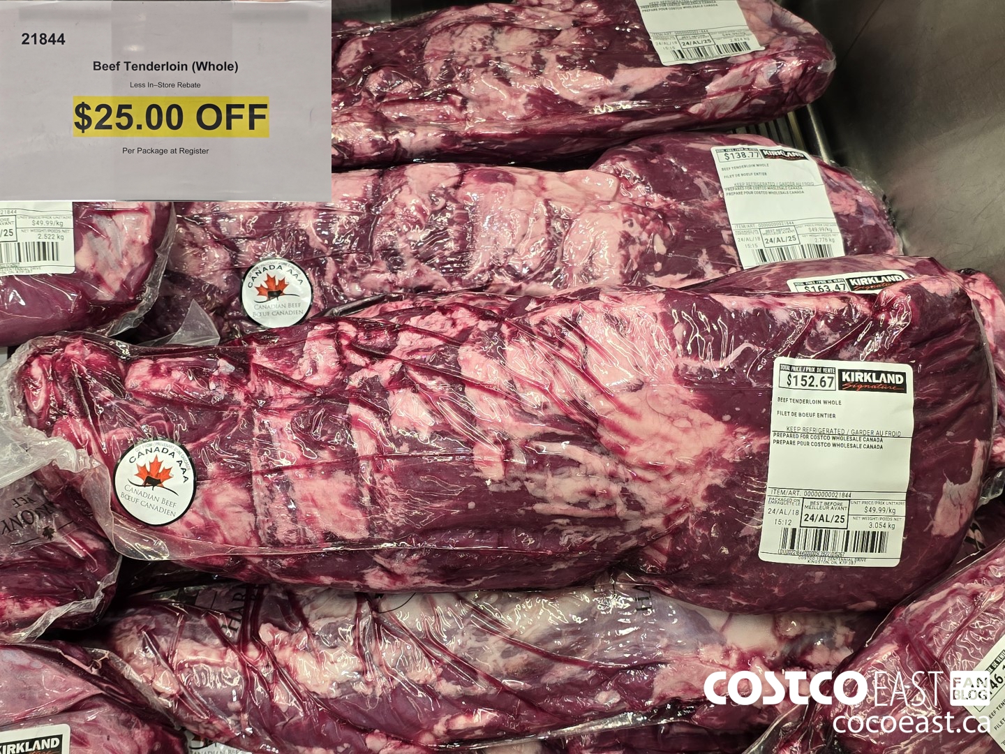 21844 BEEF TENDERLOIN (WHOLE) ($25.00 INSTANT SAVINGS)