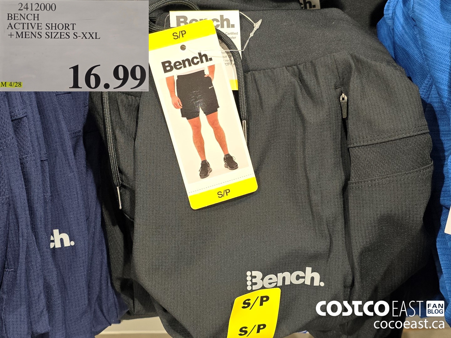 2412000 BENCH ACTIVE SHORT +MENS SIZES S-XXL $16.99