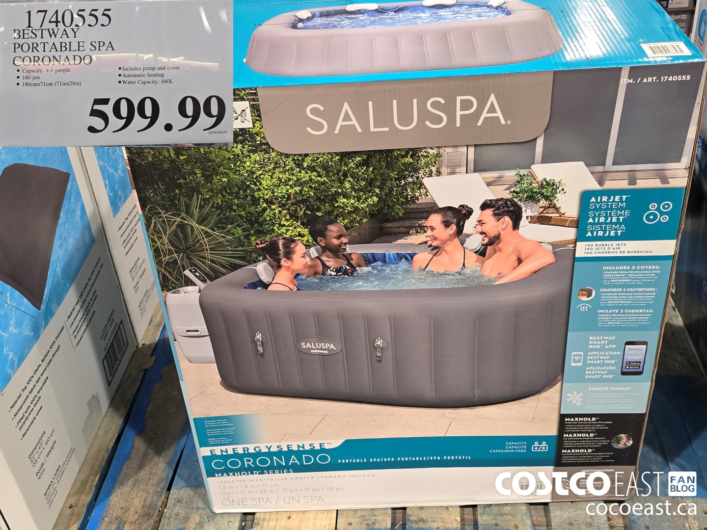 1740555 BESTWAY PORTABLE SPA CORONADO $599.99
