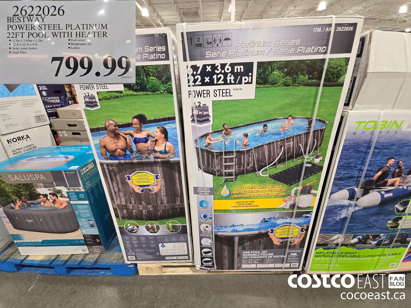 2622026 BESTWAY POWER STEEL PLATINUM 22F POOL WITH HEATER $799.99