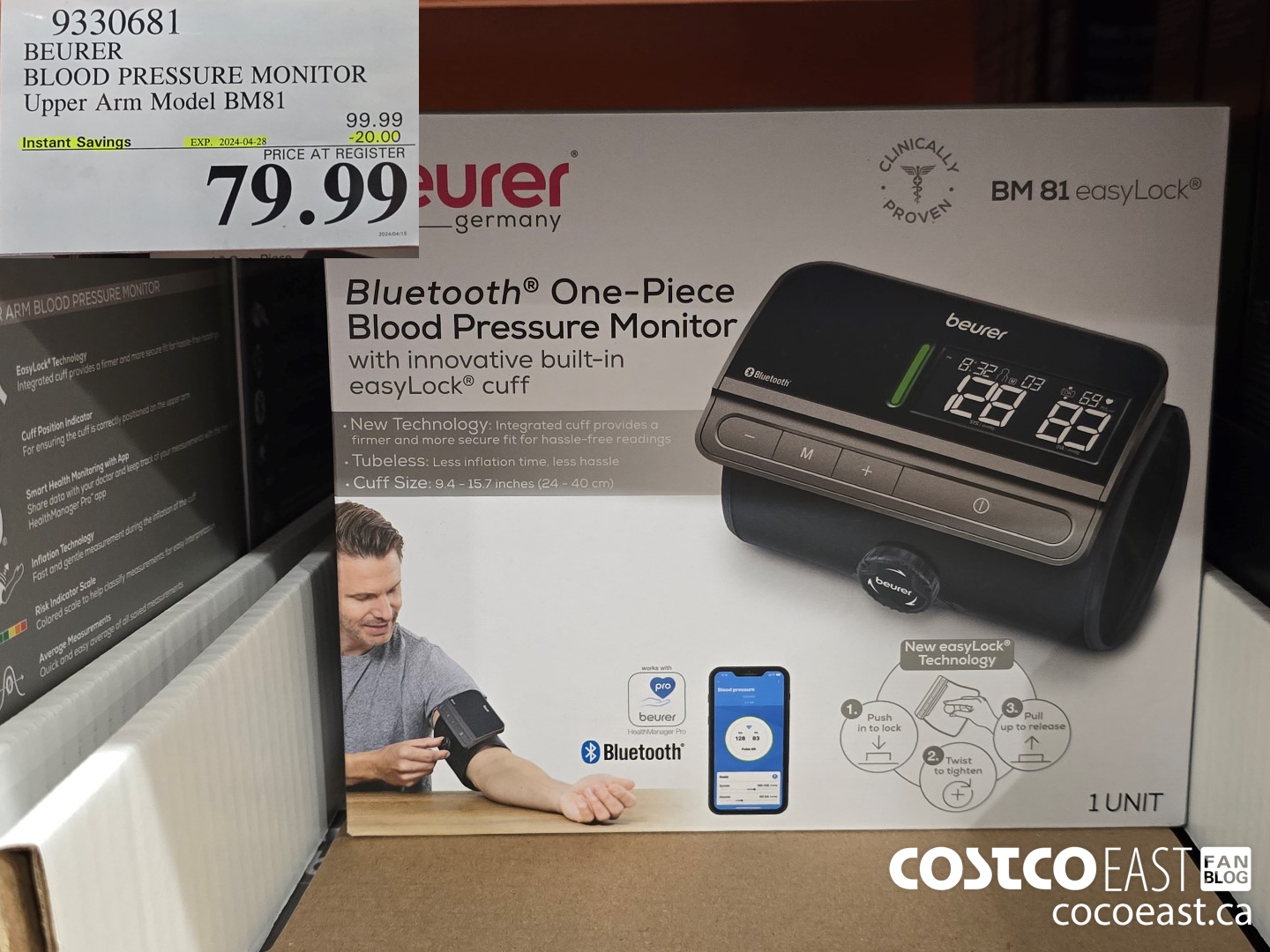 9330681 BEURER BLOOD PRESSURE MONITOR UPPER ARM MODEL BM81 ($20.00 INSTANT SAVINGS EXPIRES ON 2024-04-28) $79.99