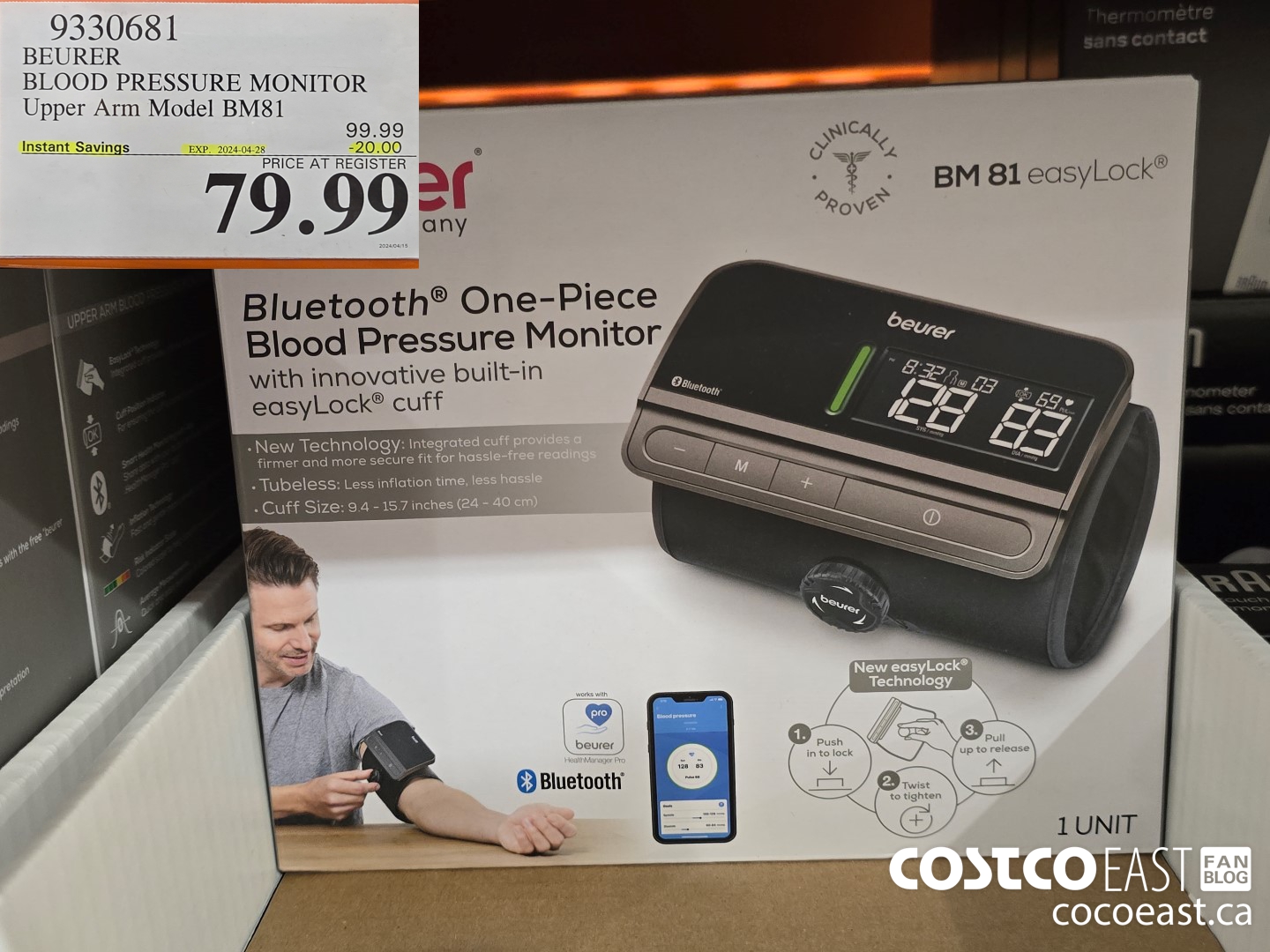 9330681 BEURER BLOOD PRESSURE MONITOR UPPER ARM MODEL BM81 ($20.00 INSTANT SAVINGS EXPIRES ON 2024-04-28) $79.99