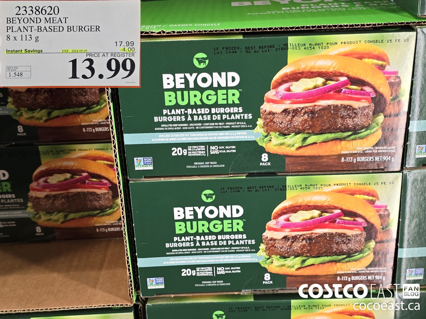 2338620 BEYOND MEAT PLANT-BASED BURGER 8 x 113 G ($4.00 INSTANT SAVINGS EXPIRES ON 2024-05-05) $13.99
