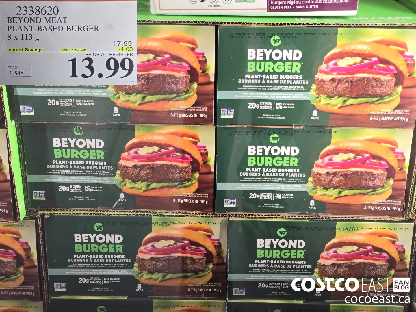 2338620 BEYOND MEAT PLANT-BASED BURGER 8 x 113 G ($4.00 INSTANT SAVINGS EXPIRES ON 2024-05-05) $13.99