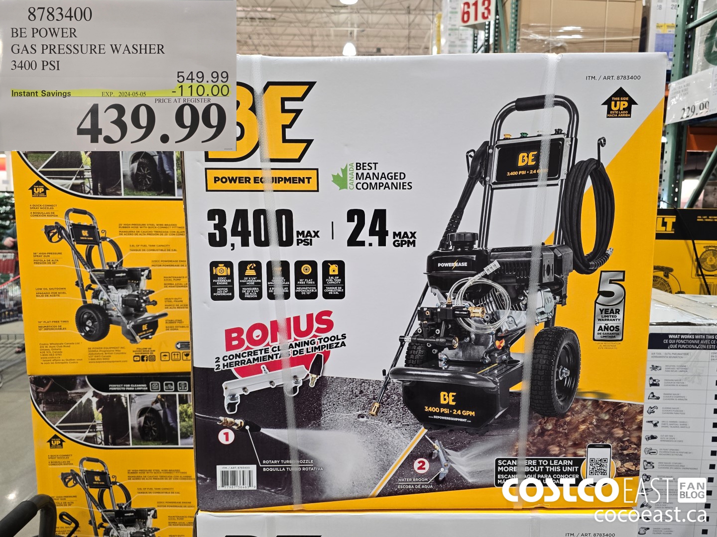 8783400 BE POWER GAS PRESSURE WASHER 3400 PSI ($110.00 INSTANT SAVINGS EXPIRES ON 2024-05-05) $439.99