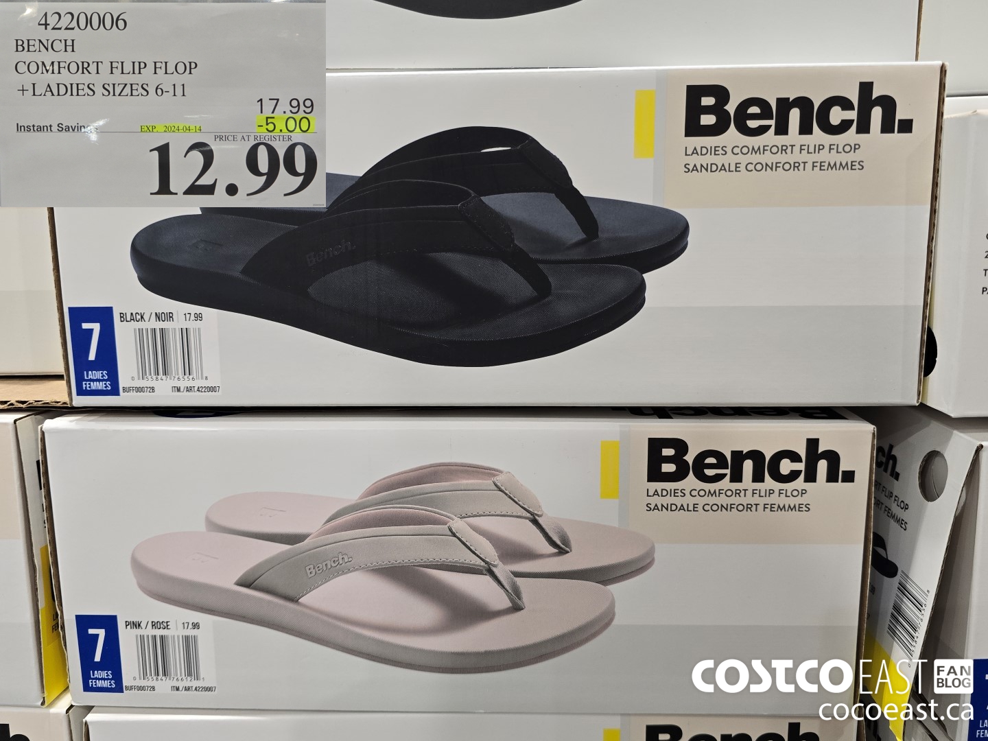 4220006 BFNCH COMFORT FLIP FLOP + LADIES SIZES 6-11 ($5.00 INSTANT SAVINGS EXPIRES ON 2024-04-14) $12.99
