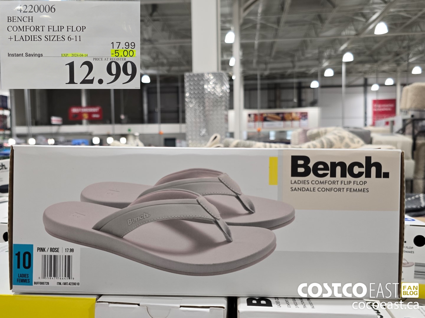 4220006 BFNCH COMFORT FLIP FLOP + LADIES SIZES 6-11 ($5.00 INSTANT SAVINGS EXPIRES ON 2024-04-14) $12.99
