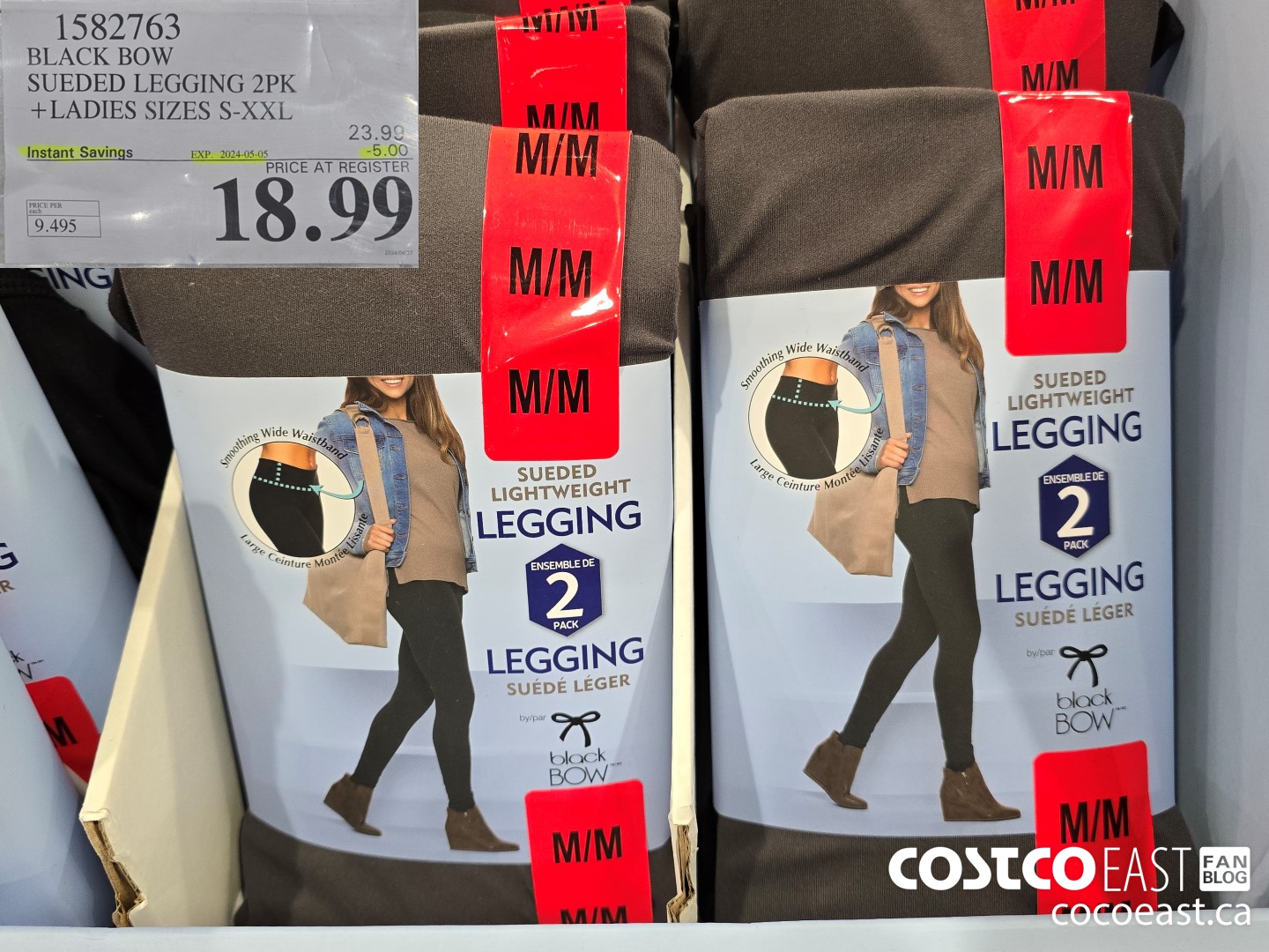 1582763 BLACK BOW SUEDED LEGGING 2PK +LADIES SIZES S-XXL ($5.00 INSTANT SAVINGS EXPIRES ON 2024-05-05) $18.99