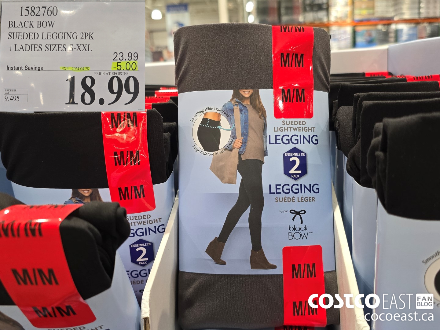 1582760 BLACK BOW SUEDED LEGGING 2PK + LADIES SIZES S-XXL ($5.00 INSTANT SAVINGS EXPIRES ON 2024-04-28) $18.99