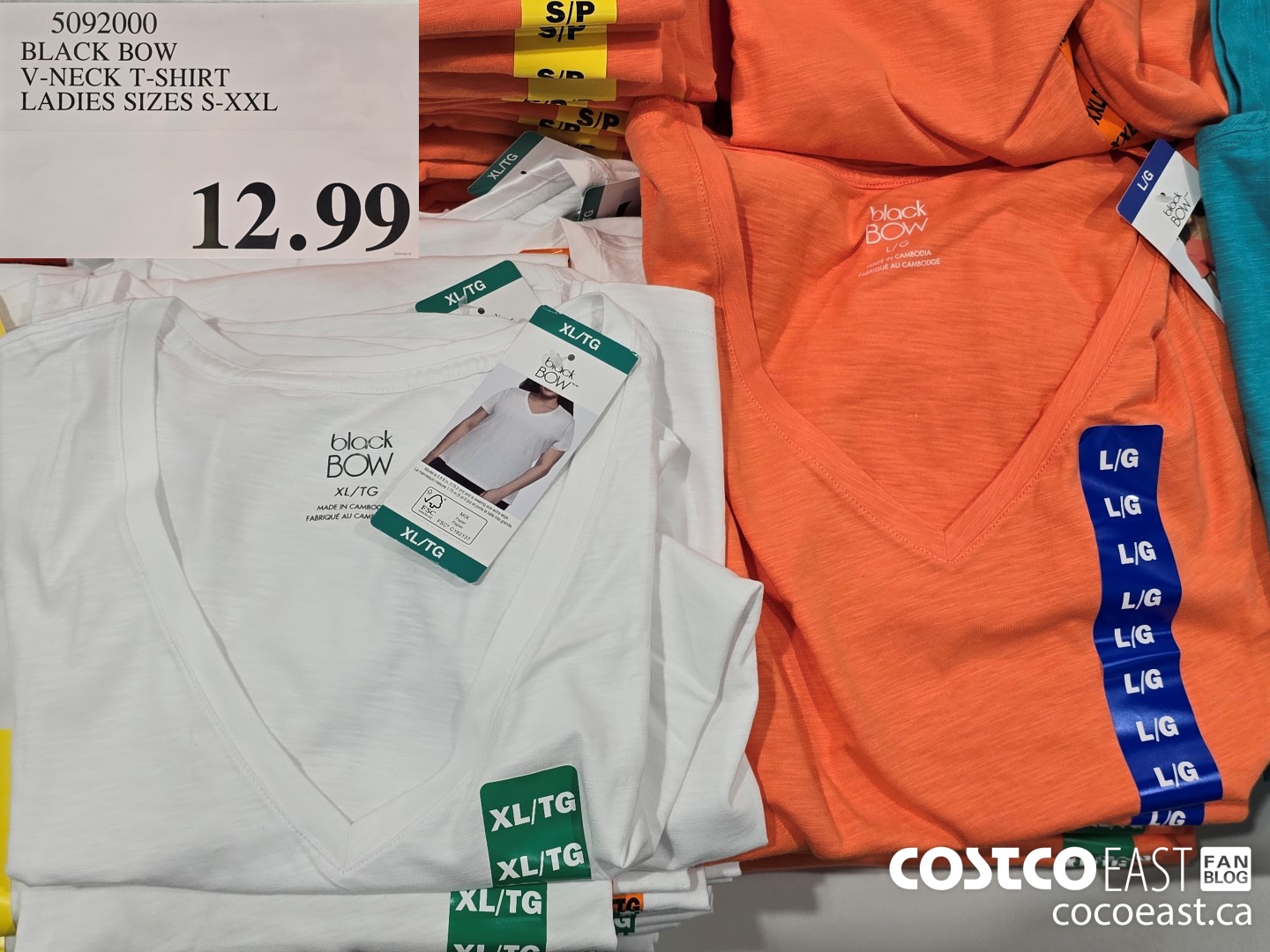 5092000 BLACK BOW V-NECK T-SHIRT LADIES SIZES S-XXL $12.99