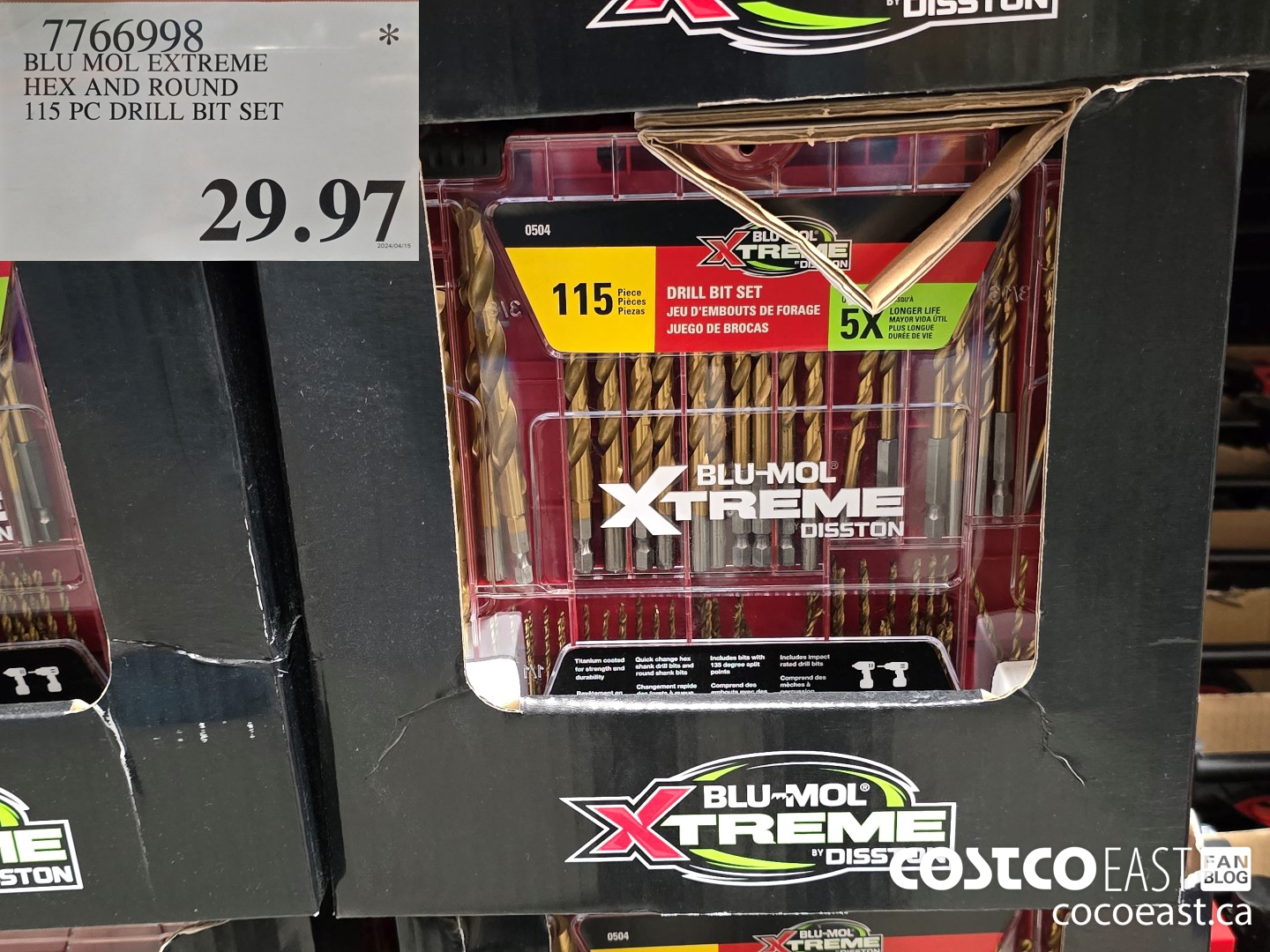 7766998 BLU MOL EXTREME HEX AND ROUND 115 PC DRILL BIT SET $29.97