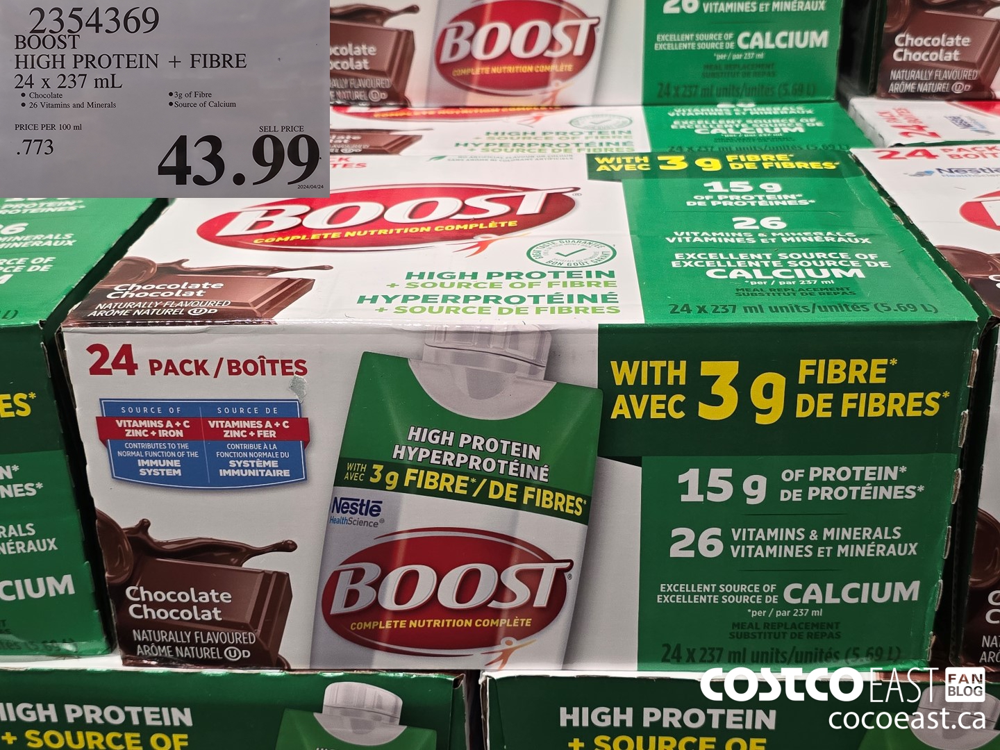 2354369 BOOST HIGH PROTEIN + FIBRE 24 x 237 mL $43.99