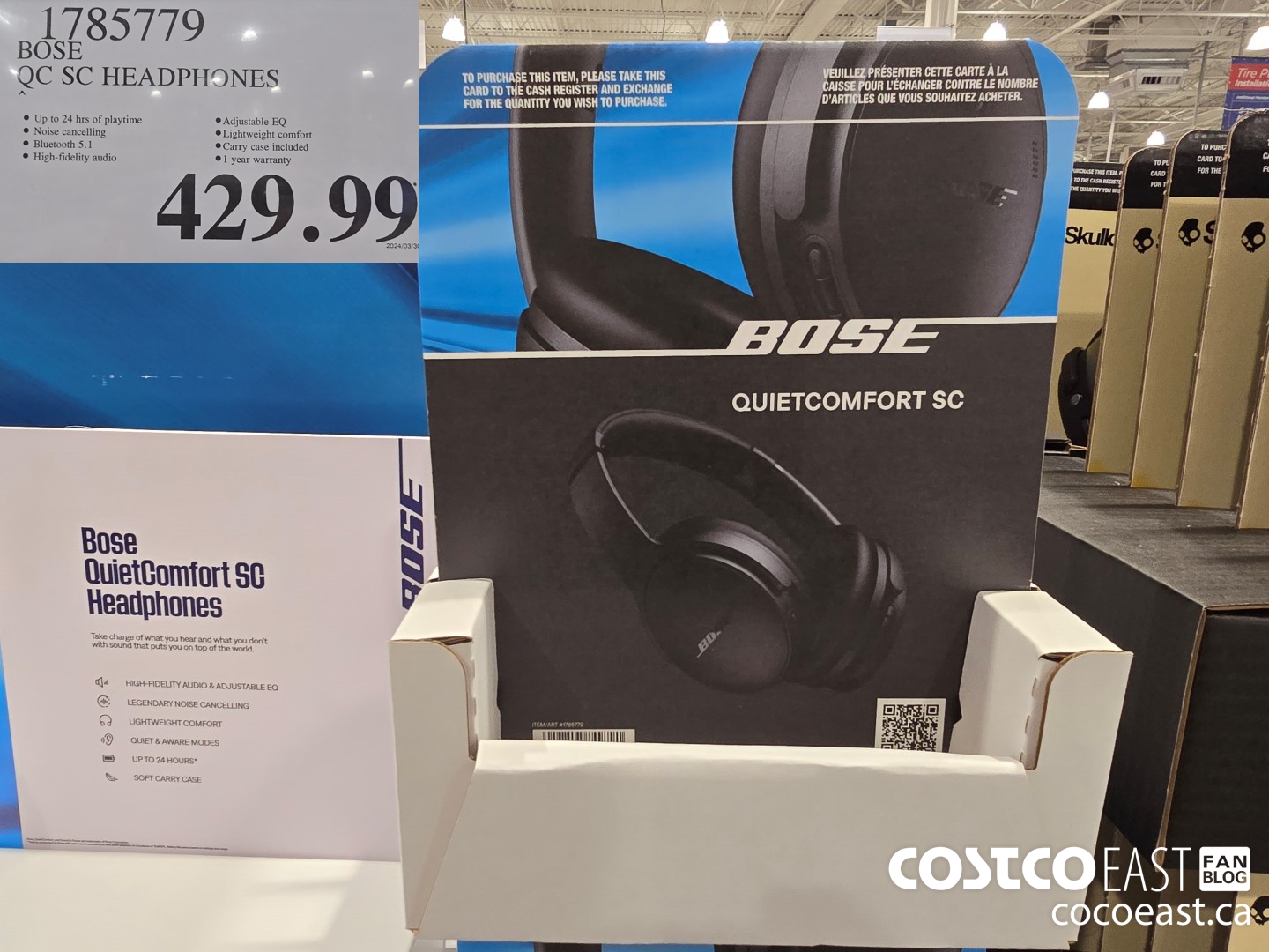 1785779 BOSE QC SC HEADPHONES $429.99