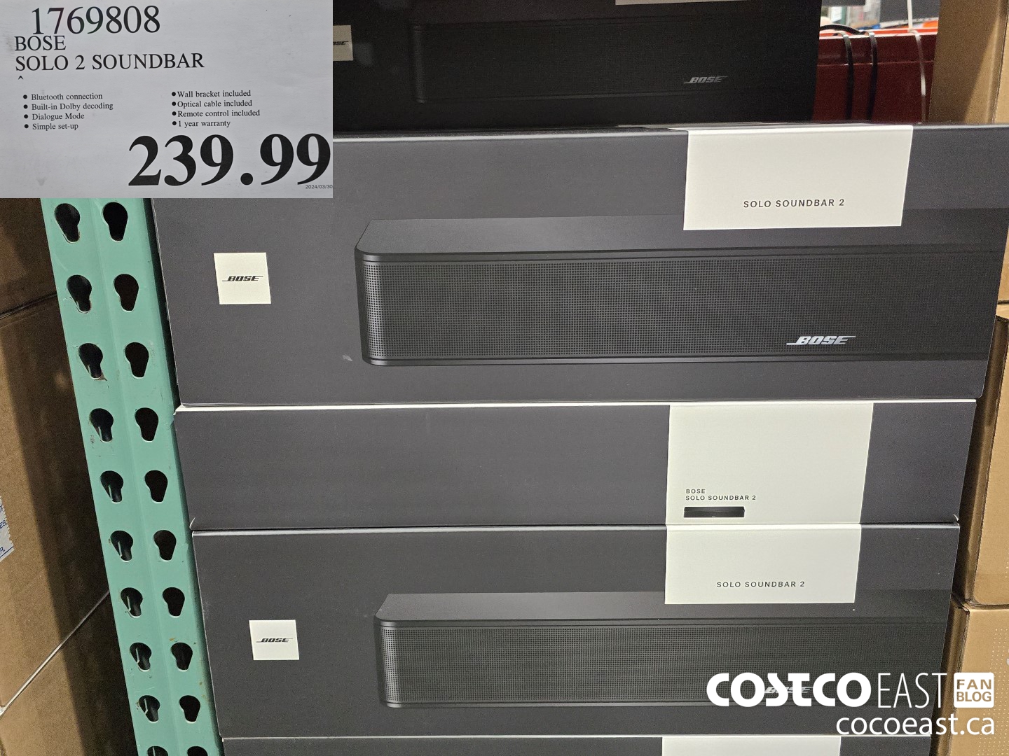 1769808 BOSE SOLO 2 SOUNDBAR $239.99