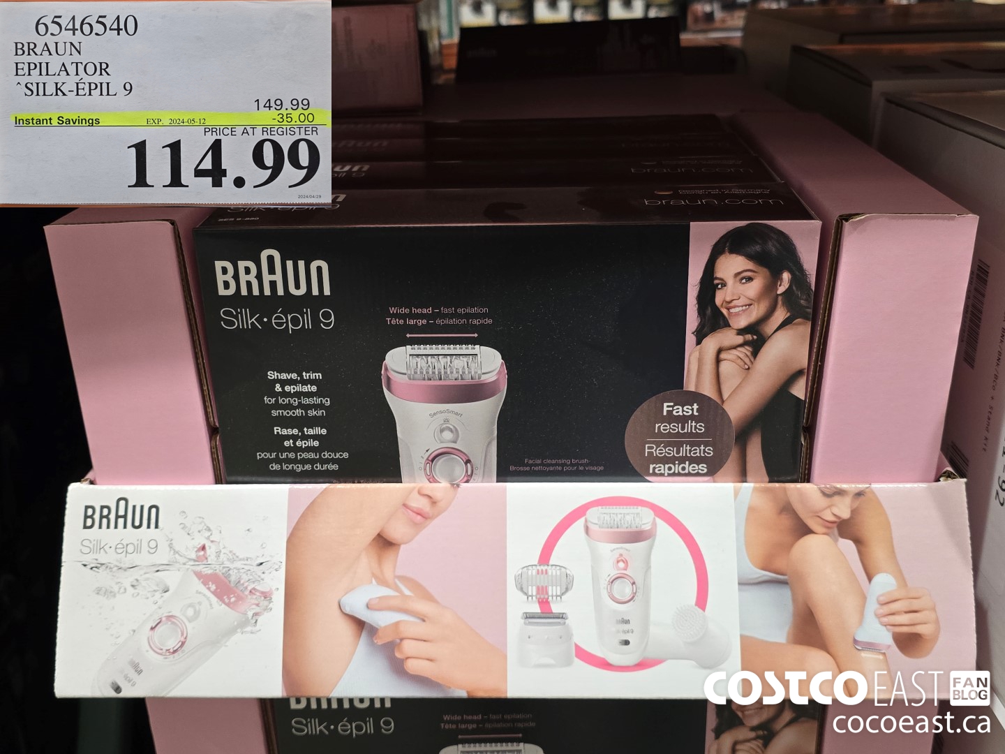 6546540 BRAUN EPILATOR SILK-EPIL 9 ($35.00 INSTANT SAVINGS EXPIRES ON 2024-05-12) $114.99