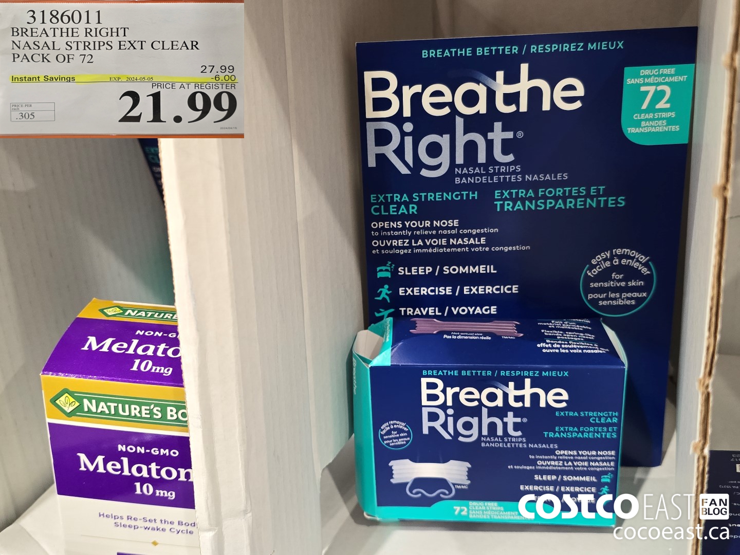 3186011 BREATHE RIGHT NASAL STRIPS EXT CLEAR PACK OF 72 ($6.00 INSTANT SAVINGS EXPIRES ON 2024-05-05) $21.99