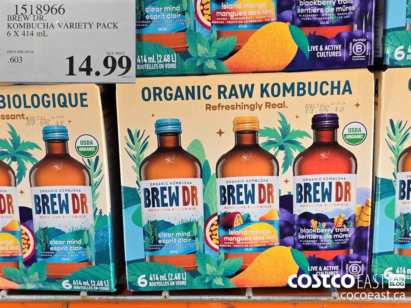 1518966 BREW DR. KOMBUCHA VARIETY PACK 6 X 414 ML $14.99