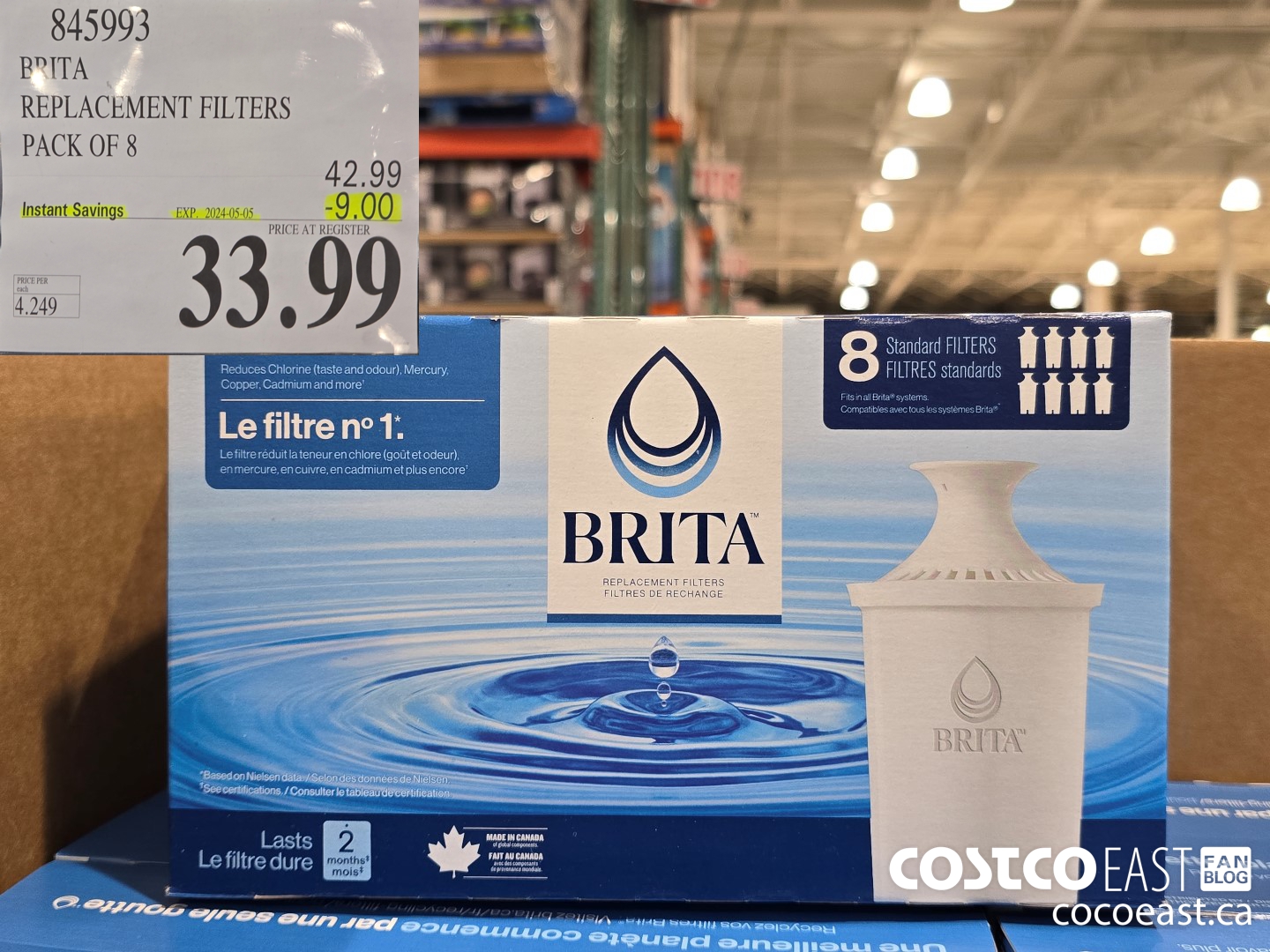 845993 BRITA REPLACEMENT FILTERS PACK OF 8 ($9.00 INSTANT SAVINGS EXPIRES ON 2024-05-05) $33.99