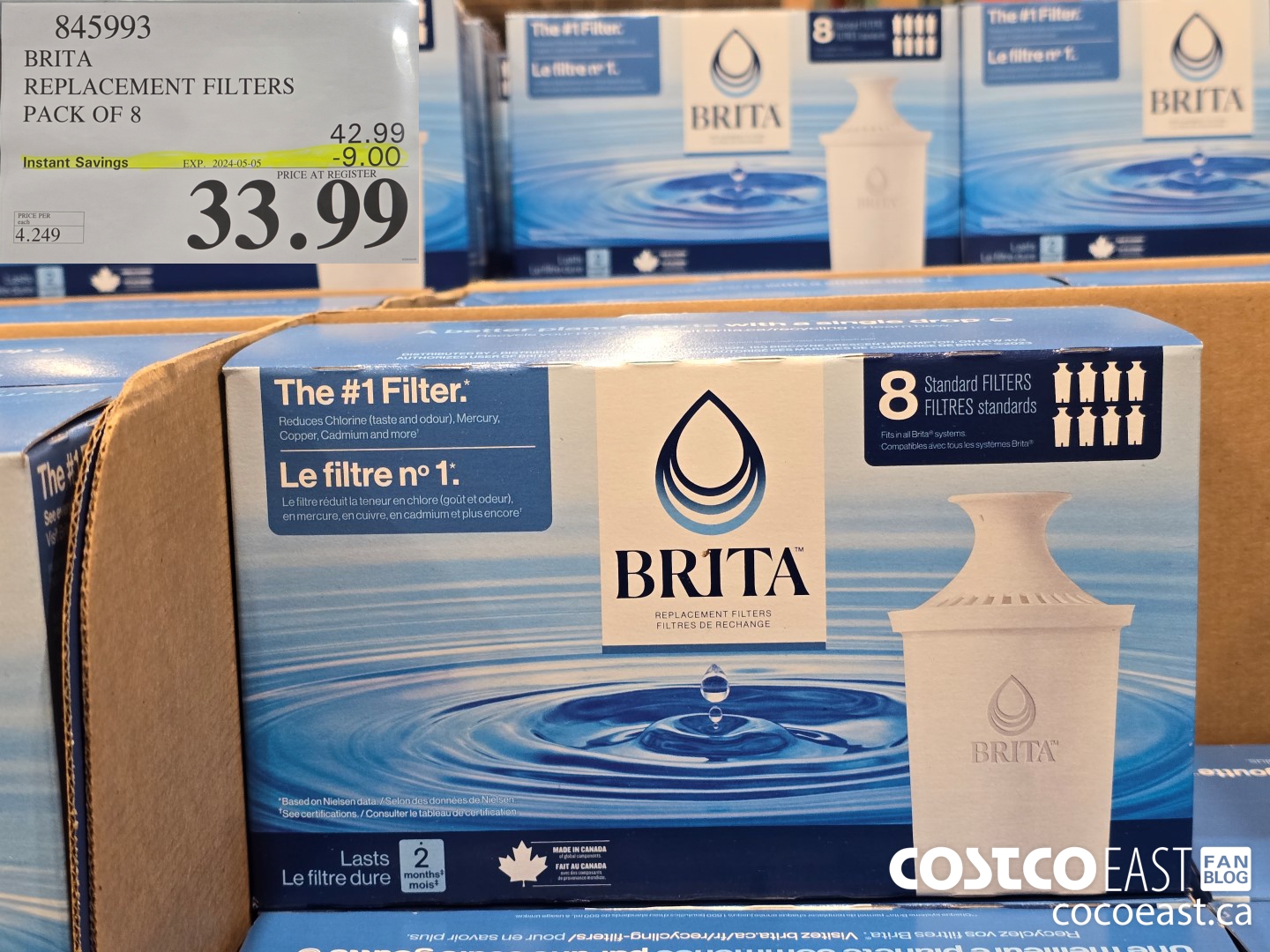 845993 BRITA REPLACEMENT FILTERS PACK OF 8 ($9.00 INSTANT SAVINGS EXPIRES ON 2024-05-05) $33.99
