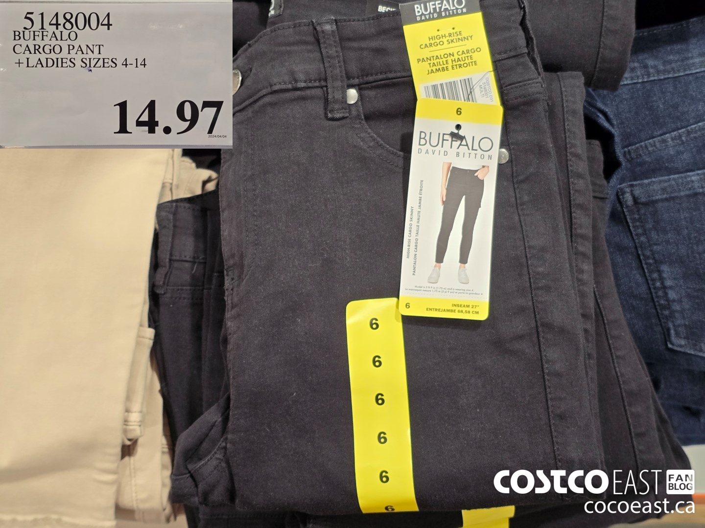 5148004 BUFFALO CARGO PANT +LADIES SIZES 4-14 $14.97