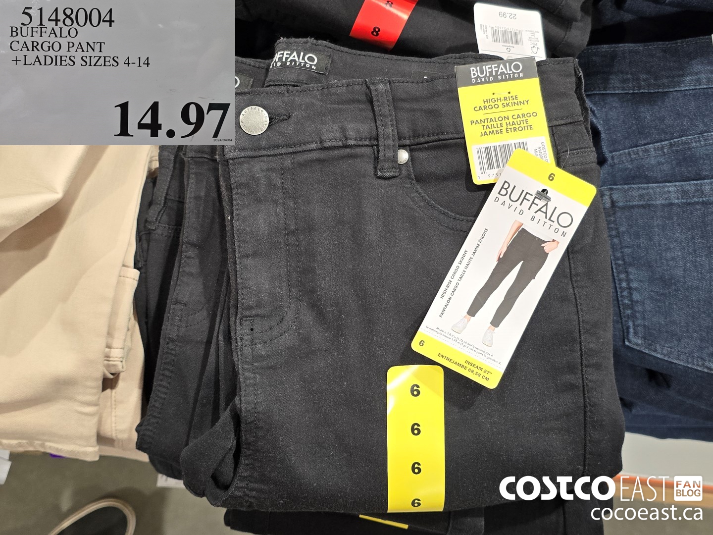 5148004 BUFFALO CARGO PANT +LADIES SIZES 4-14 $14.97