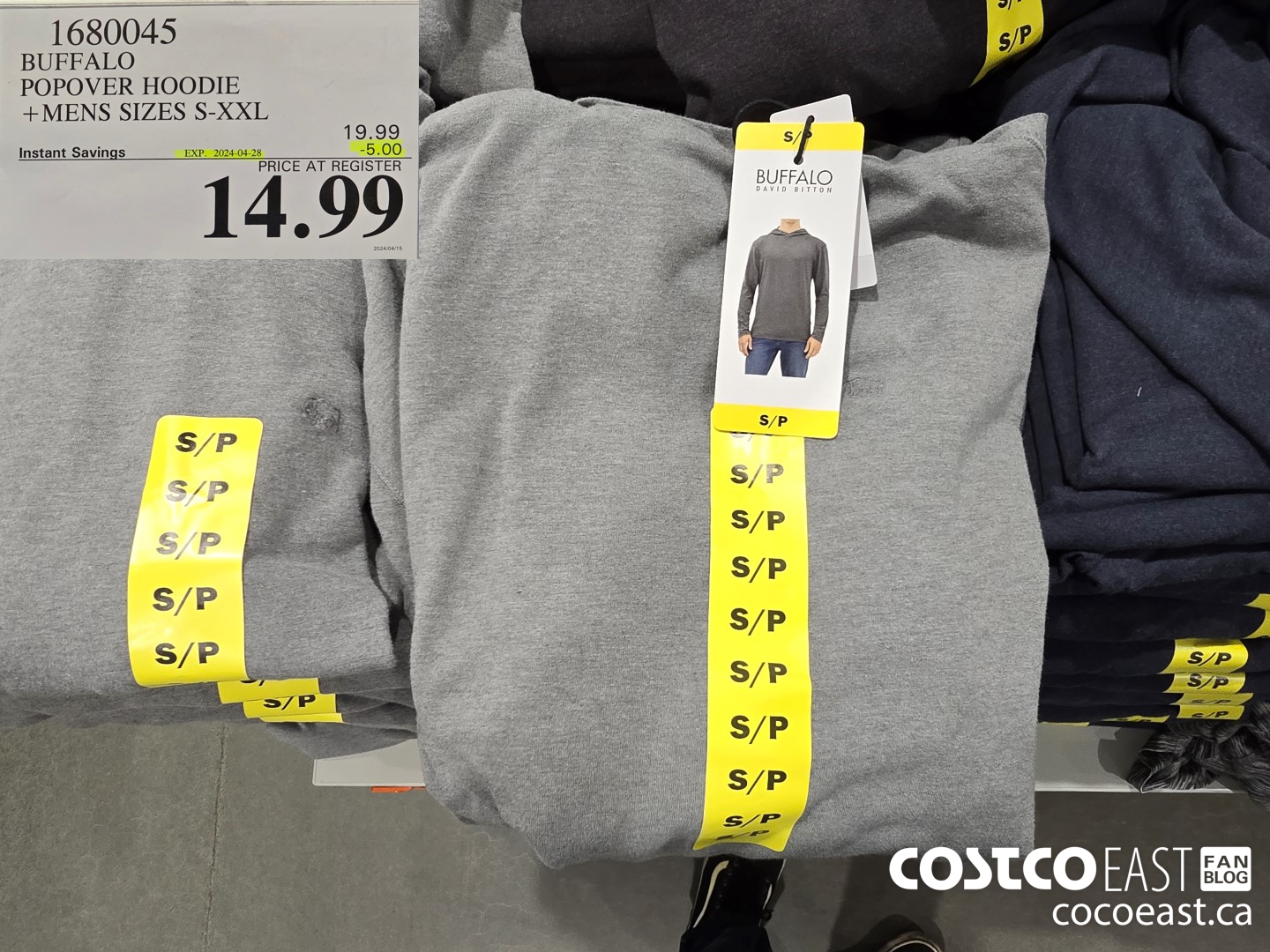 1680045 BUFFALO POPOVER HOODIE + MENS SIZES S, M & XXL ($5.00 INSTANT SAVINGS EXPIRES ON 2024-04-28) $14.99