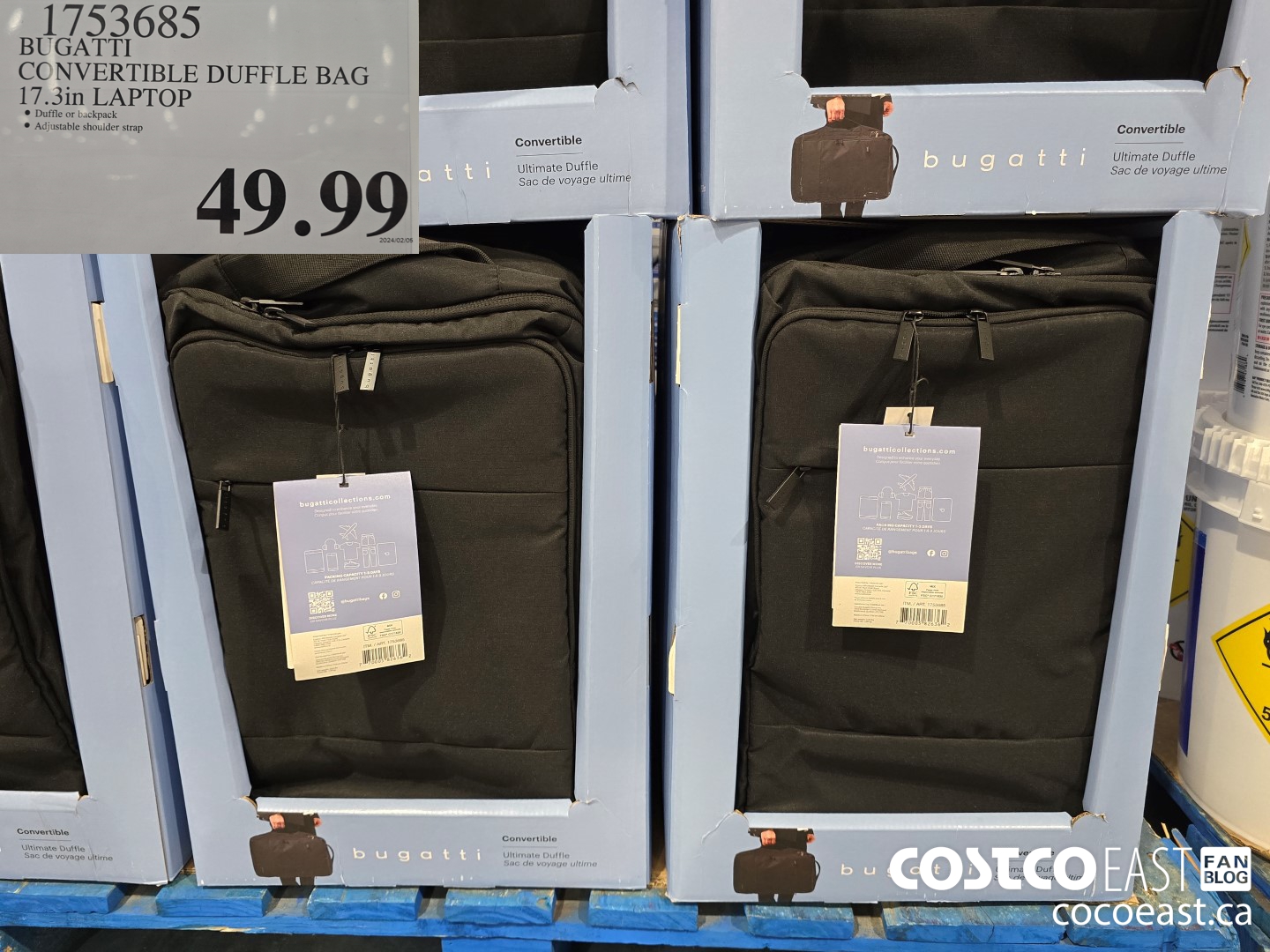 1753685 BUGATTI CONVERTIBLE DUFFLE BAG 17.3in LAPTOP $49.99