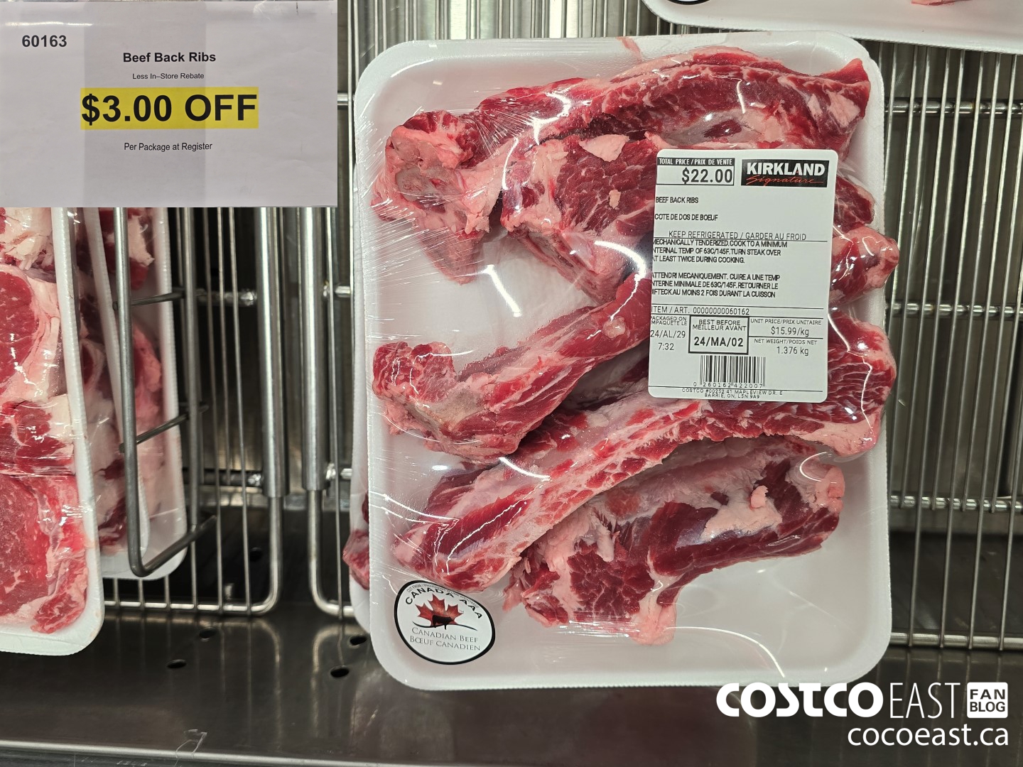 60163 Beef Back Ribs ($3.00 INSTANT SAVINGS)